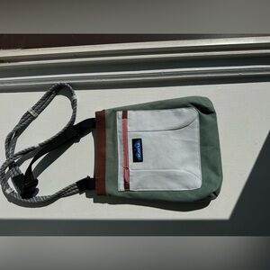 Kavu Sage Green and White Messenger Bag